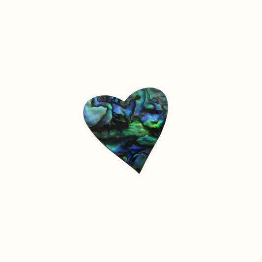 ZSPHM - GLOSS PAUA VENEER SHAPE - HEART - OCEAN SHELL STUDIOS