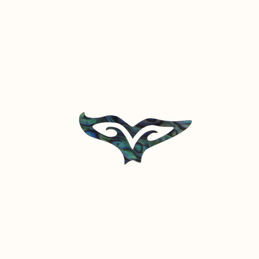 ZSPWT - GLOSS PAUA VENEER SHAPE - WHALE TAIL - OCEAN SHELL STUDIOS