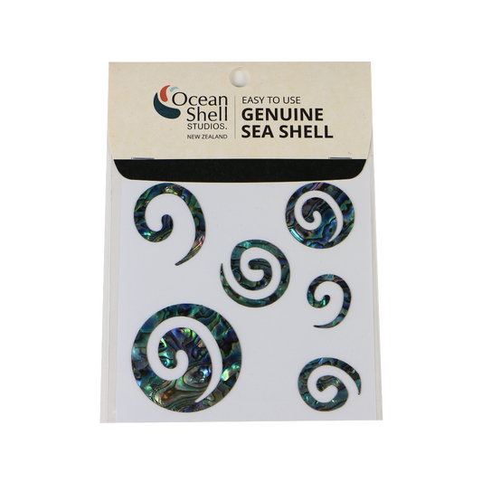 ZTPK - THEME SET - PAUA STICKERS - KORU (6PCS) - OCEAN SHELL STUDIOS