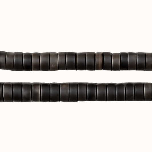beads - SHELL BEAD - TROCHUS SMOKED DONUT - 5MM (160PCS) - OCEAN SHELL STUDIOS